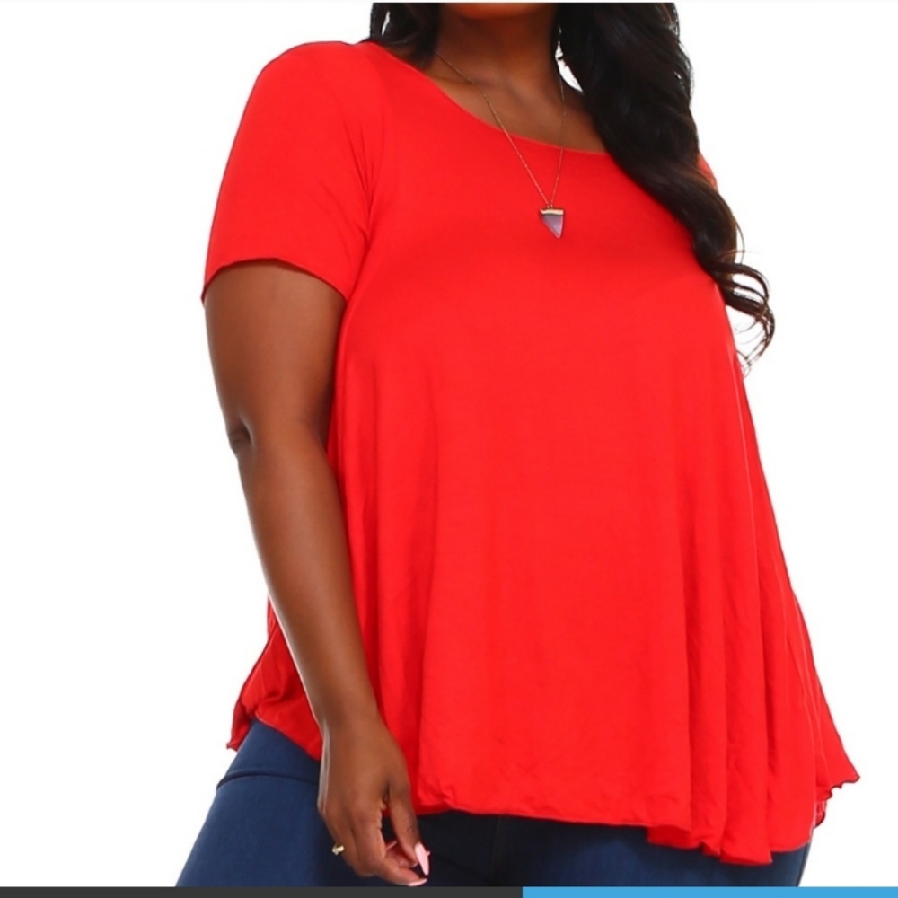 HP 3/29/20🎉🎉🎉🎉🥂 Red flowy tunic top 3x - Picture 4 of 5